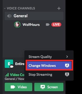 click on change windows