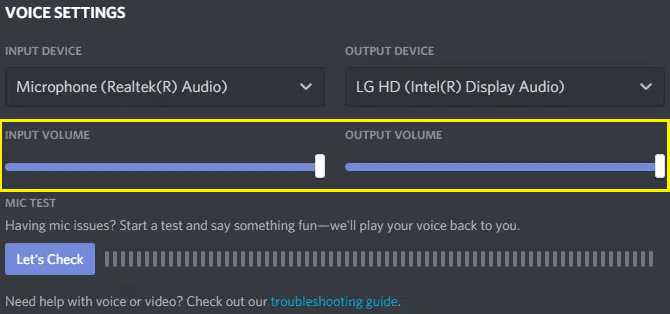 click the option to check microphone