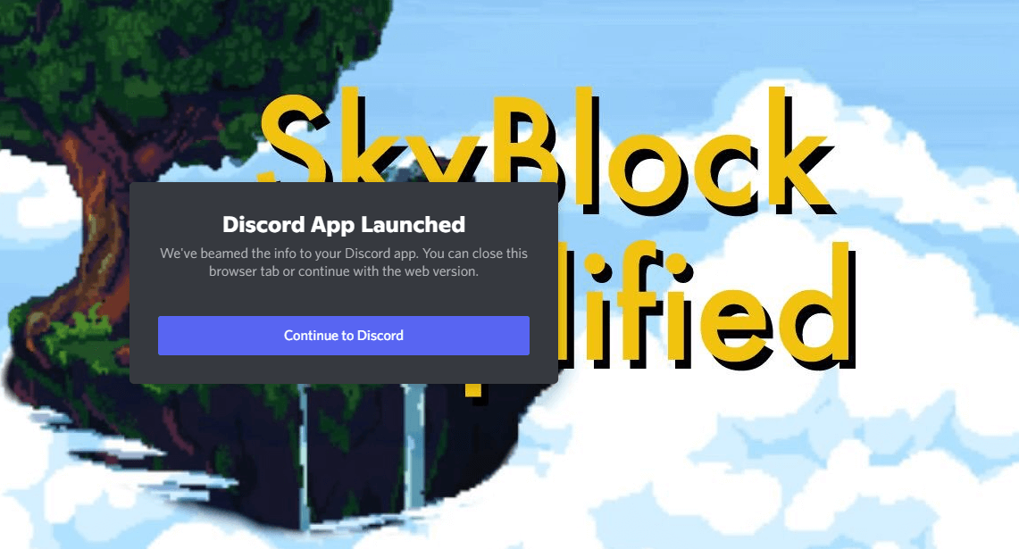 servidor de discord - skyblock simplified