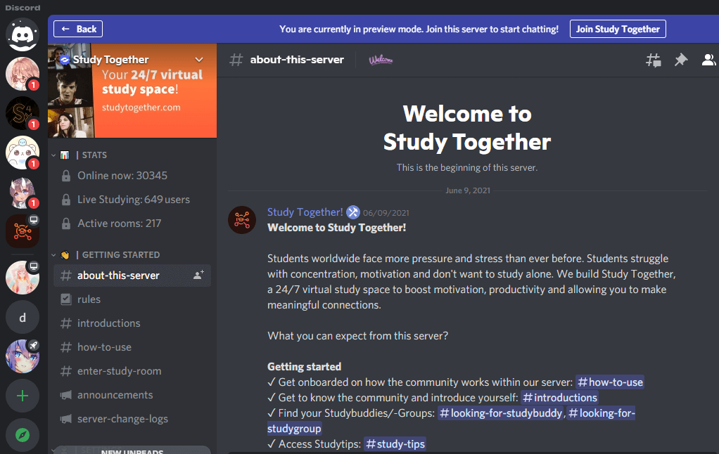 study together discord education server