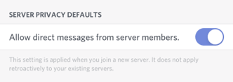 establecer si los miembros del servidor pueden enviarte mensajes