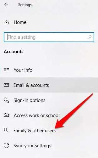 select family & other users