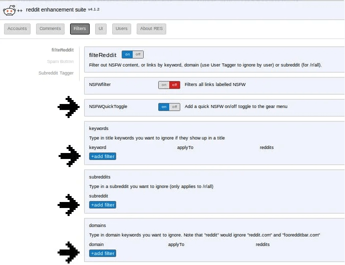 añadir subreddits a bloquear