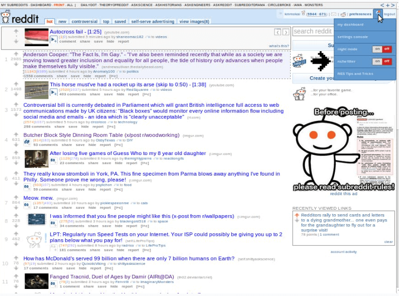 feed sin Subreddits filtrados