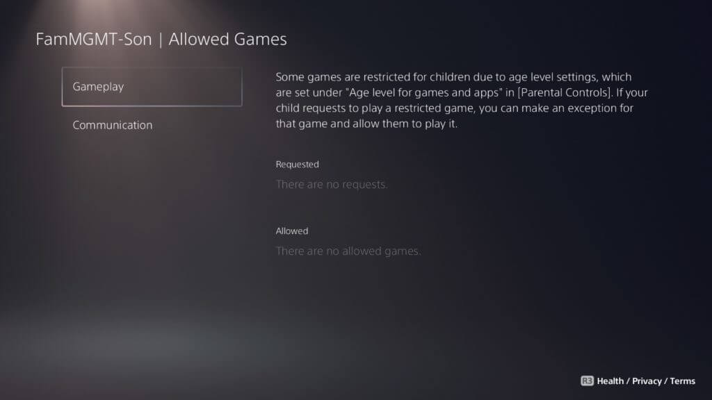set restricted and allowed games