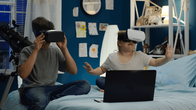 kids on virtual reality