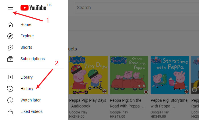 Youtube kids view history sale