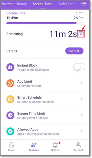 set google screen time with famisafe open screen time