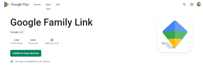 Google Family Link na App Store