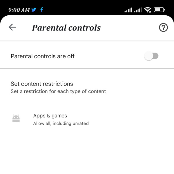 on parental controls