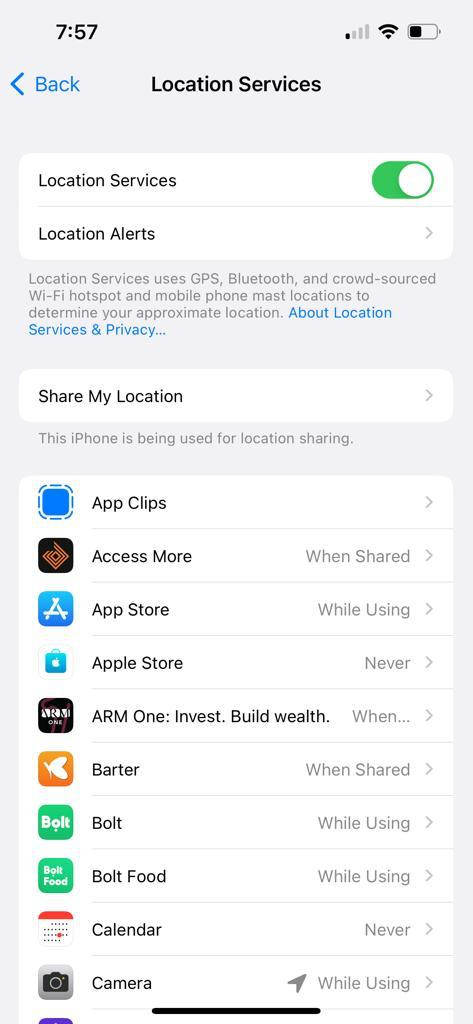 app location access