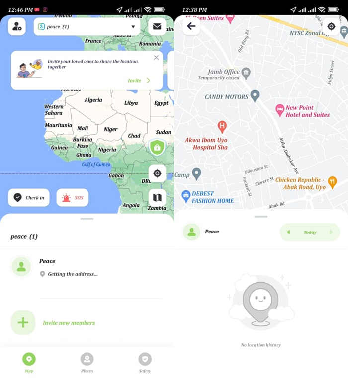 check circle location history