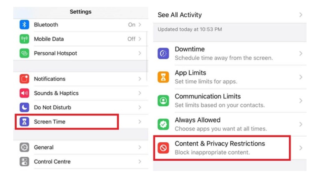 check restrictions for iphone