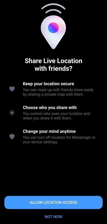 sharing messenger location