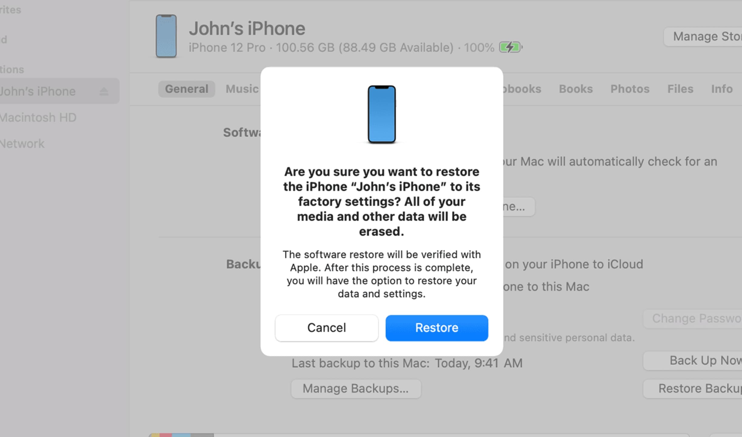 restore your iphone