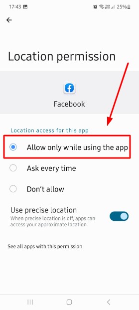 how to share location with samsung on facebook