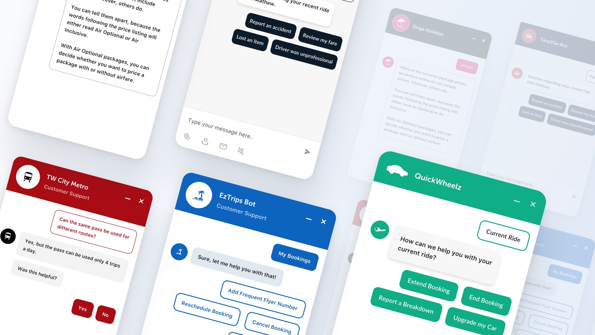 interactive user interface of a chatbot