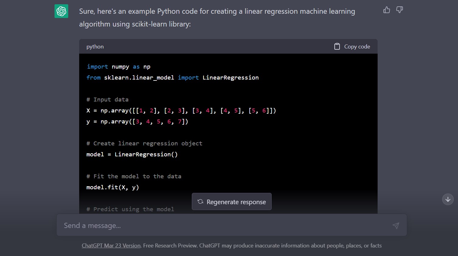 chatgpt code examples