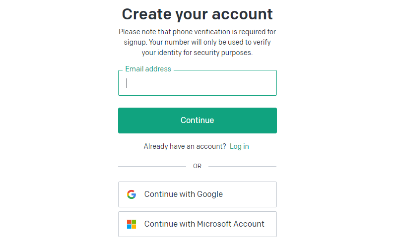 chatgpt account creation