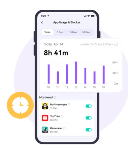 famiSafe set screen time interface