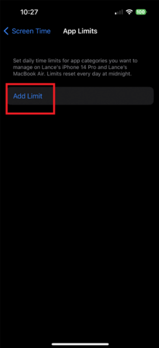 adding a limit to apps
