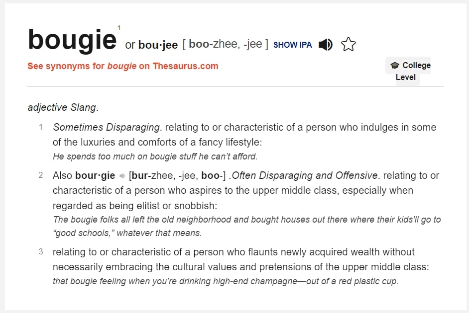 bougie urban dictionary