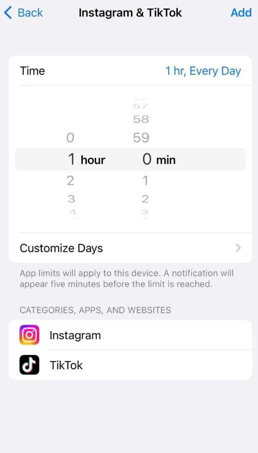  iphone define limites de tempo para aplicativos