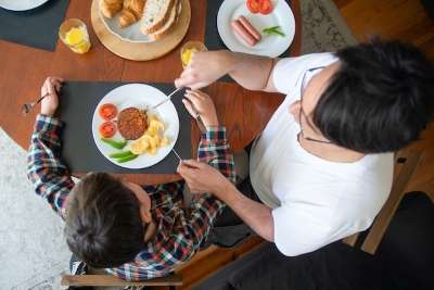 parent and child eating