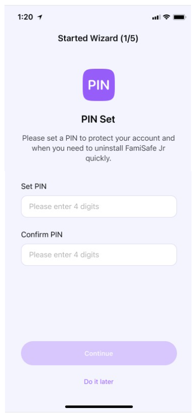 Starter Wizard asking to set your 4-digit PIN