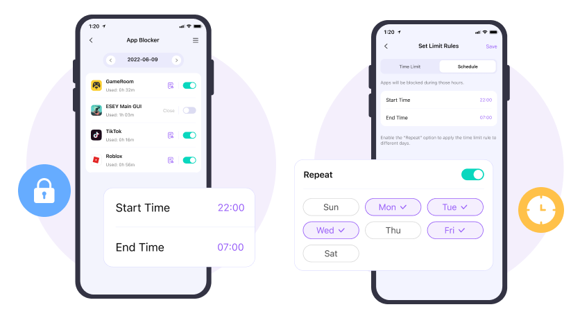 App Blocker and Device Activity features of FamiSafe