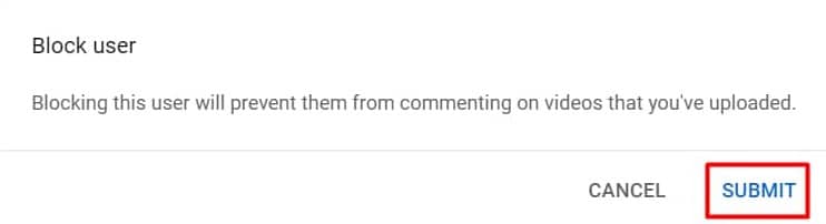 blocking a user to block their youtube videos