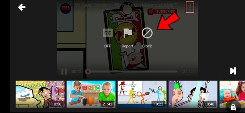 block a video on youtube kids