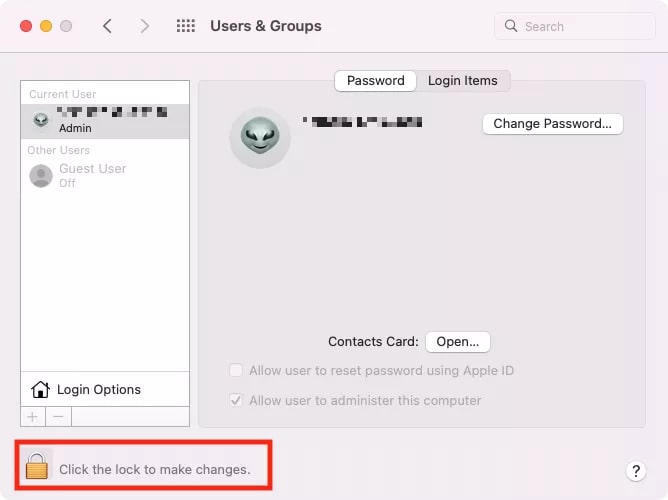 unlocking user preferences to set macbook parental controls