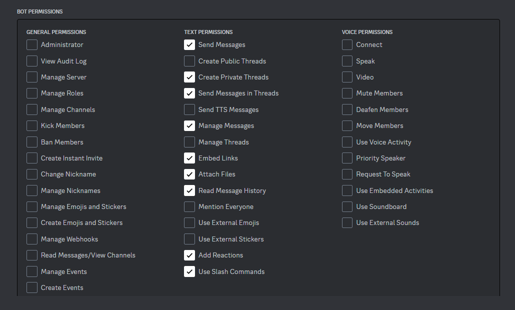 Select the bot processing checkbox.