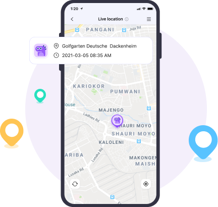 FamiSafe location tracking interface.
