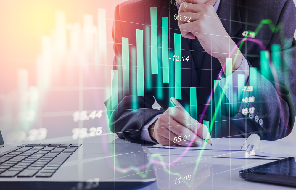 Graphical representation of market trends.