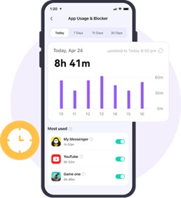  FamiSafe set screen time interface.