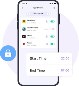  FamiSafe app blocker interface.