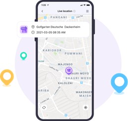  FamiSafe location tracking interface.