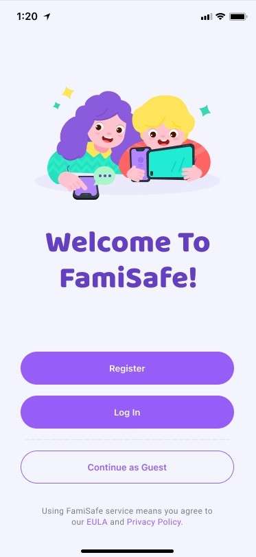  login page of famisafe