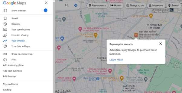 options de Google Maps 