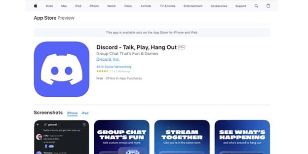 Discord texting app for gamers