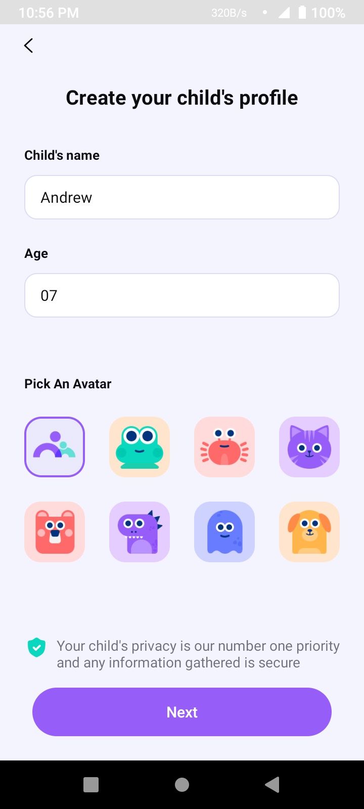 Create your child’s profile in FamiSafe.