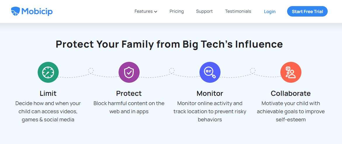 Mobicip provides family protection from the digital internet world.