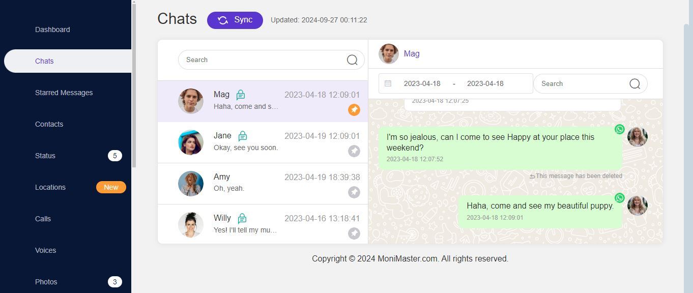 MoniMaster provides a comprehensive WhatsApp monitoring solution.