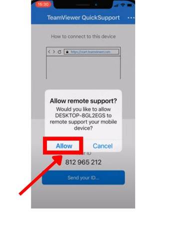 Allow option on iPhone Device