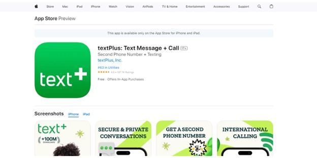 textPlus messaging and calling app