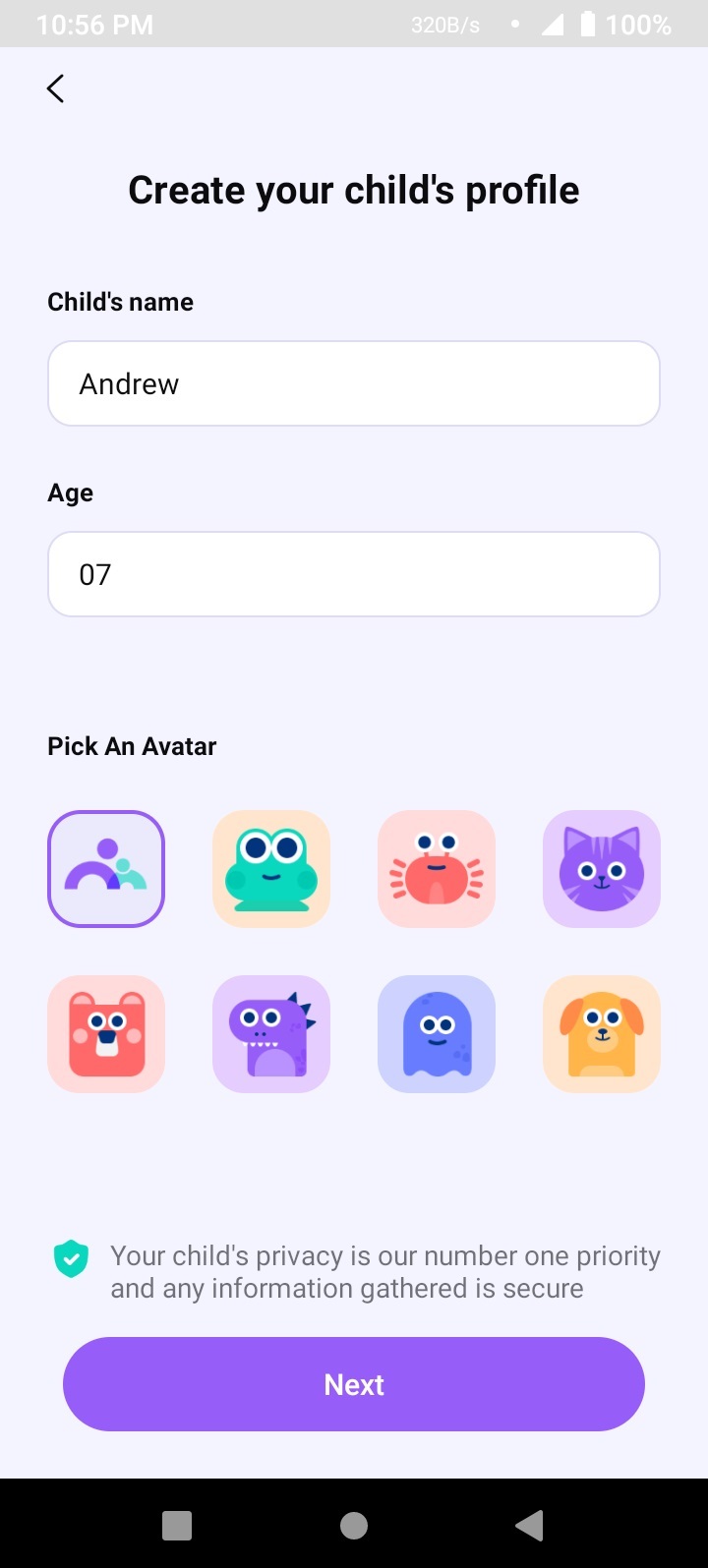 Create your child’s profile on FamiSafe.