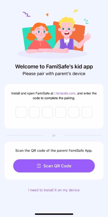 famisafe connect in kid app