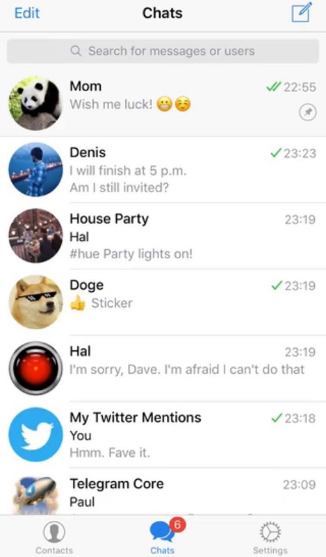 telegram main chat window